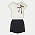 CONJUNTO VERÃO ALAKAZOO SHORT E BLUSA MANGA CURTA ALGODÃO PRETO FEMININO INFANTIL - Imagem 2