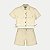 CONJUNTO VERÃO ALAKAZOO SHORT E CAMISETE MANGA CURTA SARJA CREME FEMININO INFANTIL - Imagem 2