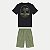 CONJUNTO VERÃO ALAKAZOO BERMUDA E CAMISETA MANGA CURTA MISTO PRETO MASCULINO INFANTIL - Imagem 2
