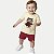 CONJUNTO VERÃO ALAKAZOO BERMUDA E CAMISETA MANGA CURTA ALGODÃO CREME MASCULINO INFANTIL - Imagem 1