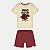 CONJUNTO VERÃO ALAKAZOO BERMUDA E CAMISETA MANGA CURTA ALGODÃO CREME MASCULINO INFANTIL - Imagem 2