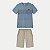 CONJUNTO VERÃO ALAKAZOO BERMUDA E CAMISETA MANGA CURTA ALGODÃO AZUL CELESTE MASCULINO INFANTIL - Imagem 1