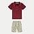 CONJUNTO VERÃO ALAKAZOO BERMUDA E POLO MANGA CURTA ALGODÃO VERMELHO MASCULINO INFANTIL - Imagem 2