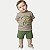 CONJUNTO VERÃO ALAKAZOO BERMUDAE CAMISETA MANGA CURTA ALGODÃO VERDE MASCULINO INFANTIL - Imagem 1