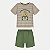 CONJUNTO VERÃO ALAKAZOO BERMUDAE CAMISETA MANGA CURTA ALGODÃO VERDE MASCULINO INFANTIL - Imagem 2