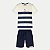 CONJUNTO VERÃO ALAKAZOO BERMUDA E CAMISETA MANGA CURTA MISTO AZUL MARINHO MASCULINO INFANTIL - Imagem 2