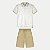 CONJUNTO VERÃO ALAKAZOO BERMUDA E POLO MANGA CURTA ALGODÃO OFFWHITE MASCULINO INFANTIL - Imagem 2