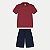 CONJUNTO VERÃO ALAKAZOO BERMUDA E POLO MANGA CURTA ALGODÃO VERMELHO MASCULINO INFANTIL - Imagem 1