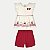 CONJUNTO VERÃO ALAKAZOO SHORT E BLUSA REGATA VERMELHO MALHA FEMININO INFANTIL - Imagem 2