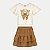 CONJUNTO VERÃO ALAKAZOO SHORT SAIA E BLUSA MANGA CURTA CARAMELO FEMININO INFANTIL - Imagem 2