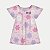VESTIDO ALAKAZOO MANGA CURTA ALGODÃO E ELASTANO ESTAMPADO ROSA FEMININO INFANTIL - Imagem 1