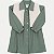 VESTIDO RANDA MUNDU MANGA LONGA MALHA COM COLETE OFF E VERDE FEMININO INFANTIL - Imagem 1
