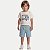 CONJUNTO VERÃO BY GUS BERMUDAE CAMISETA MANGA CURTA MALHA OFFWHITE MASCULINO INFANTIL - Imagem 1