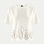 BLUSA LUNENDER MANGA CURTA MALHA BORDADA OFFWHITE FEMININO ADULTO - Imagem 2