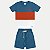 CONJUNTO VERÃO ANGERO BERMUDA E CAMISETA MANGA CURTA MALHA AZUL MASCULINO INFANTIL - Imagem 1
