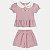 CONJUNTO VERÃO ANGERO SHORT E BLUSA MANGA CURTA MALHA ROSA FEMININO INFANTIL - Imagem 1