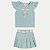 CONJUNTO VERÃO ANGERO SAIA E BLUSA MANGA CURTA MALHA AZUL PASTEL FEMININO INFANTIL - Imagem 1