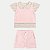 CONJUNTO VERÃO ANGERO SHORT E BLUSA MANGA CURTA MALHA ROSA FEMININO INFANTIL - Imagem 1