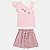 CONJUNTO VERÃO ANGERO SHORT E BLUSA MANGA CURTA  MALHA ROSA FEMININO ADULTO - Imagem 1