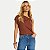 BLUSA DOCE TRAMA MC POLIAMIADA E ELASTANO CAFÉ FEMININO ADULTO - Imagem 1