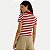 BLUSA HERING MANGA CURTA POLO ALGODÃO LISTRADA VERMELHO FEMININO ADULTO - Imagem 2