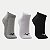 MEIA MIZUNO SOQUETE CANO CURTO KIT COM 3 PARES CINZA BRANCO E PRETO UNISEX ADULTO - Imagem 1
