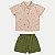 CONJUNTO VERÃO ANGERO BERMUDA E CAMISA MANGA CURTA MALHA BEGE MASCULINO INFANTIL - Imagem 1