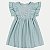 VESTIDO ANGERO MANGA CURTA MALHA BORDADO AZUL PASTEL FEMININO INFANTIL - Imagem 1