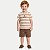 CAMISETA RANDA MUNDU MANGA CURTA COMFORT ALGODÃO LISTRADA BEGE MASCULINO INFANTIL - Imagem 1