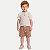 CONJUNTO VERÃO RANDA MUNDU BERMUDA E CAMISETA MANGA CURTA MALHA MARROM MASCULINO INFANTIL - Imagem 1