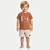 CONJUNTO VERÃO RANDA MUNDU BERMUDA E CAMISETA MANGA CURTA MALHA BEGE MASCULINO INFANTIL - Imagem 1