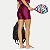 SHORT DI PAULA POLIESTER FITNESS COM BOLSO ROXO FEMININO ADULTO - Imagem 2