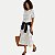 VESTIDO HERING MANGA CURTA MALHA LISTRADO MIDI OFFWHITE FEMININO ADULTO - Imagem 1