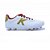 Chuteira Kelmer Campo Couro Branco/Vermelho Masculino - Imagem 1