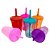 Copo Twister 500ML Transparente com tampa colorida 20 unidades - Imagem 1