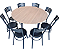 Conjunto com 1 Mesa e 6 Cadeiras - Mesas e Cadeiras para Restaurante REF 8010 - Imagem 2