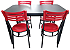 Conjunto com 1 Mesa e 4 Cadeiras - Mesas e Cadeiras para Restaurante REF 6180 - Imagem 1