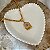 Colar 45cm Veneziana Placa Folha Inicial - Imagem 5