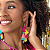 Conjunto Colar Com Brinco Carnaval PomPom Colorido - Imagem 3