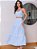 Conjunto Feminino Cropped e Saia Longa Azul Claro - Imagem 1