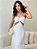 Vestido Longo com Recorte e Alcinha Vermelho e Branco - Imagem 3