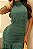Vestido Longo Verde Frente Única Drapeado - Imagem 3