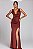 Vestido Longo Drapeado com Fenda Lateral - Imagem 4