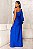 Vestido Longo Drapeado Um Ombro com Fenda - Imagem 5