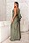 Vestido Longo Drapeado Um Ombro com Fenda - Imagem 3