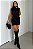 Vestido Curto Drapeado Feminino Gola Alta - Imagem 4