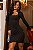 Vestido Curto Preto Ajustado Manga Longa - Imagem 6