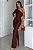 Vestido Longo Um Ombro Só Ajustado com Fenda - Imagem 4