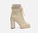 Bota Off-White Couro Cano Curto Amarração Knit - Imagem 1