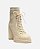 Bota Off-White Couro Cano Curto Amarração Knit - Imagem 2